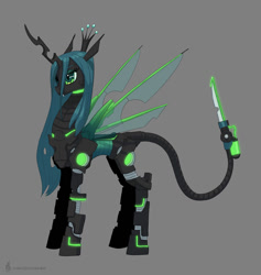 Size: 928x980 | Tagged: safe, artist:carnifex, queen chrysalis, robot, g4, roboticization, solo