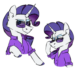Size: 900x900 | Tagged: safe, artist:fuckomcfuck, derpibooru exclusive, rarity, pony, unicorn, g4, clothes, cosplay, costume, crossover, female, johnny cage, mare, mortal kombat, shirt, simple background, solo, sunglasses, transparent background