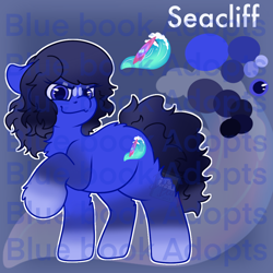 Size: 1048x1048 | Tagged: safe, artist:bluemoon, oc, oc only, oc:seacliff, earth pony, pony, adoptable, auction, auction open, commission, obtrusive watermark, reference sheet, solo, watermark