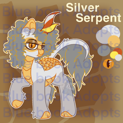 Size: 1048x1048 | Tagged: safe, artist:bluemoon, oc, kirin, pony, adoptable, auction, commission, kirin oc, obtrusive watermark, reference sheet, scales, solo, watermark