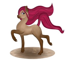 Size: 2896x2648 | Tagged: safe, artist:loopina, oc, oc only, oc:strawberry sand, saddle arabian, female, high res, mare, poctober, posing for photo, simple background, solo, transparent background