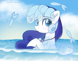 Size: 1680x1322 | Tagged: safe, artist:memengla, derpibooru exclusive, oc, oc only, fish, pony, commission, flowing mane, ocean, solo, swimming, water, wet