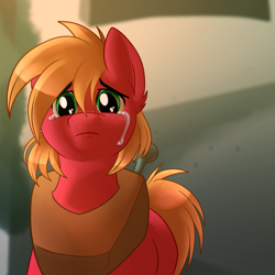 Size: 3000x3000 | Tagged: safe, artist:sugaryviolet, big macintosh, earth pony, pony, g4, high res, looking at you, male, solo, stallion, teary eyes