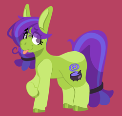 Size: 1728x1647 | Tagged: safe, artist:myahster, oc, oc only, oc:susiestew, hybrid, mule, pony, :p, eye clipping through hair, eyebrows, eyebrows visible through hair, messy mane, no pupils, solo, tongue out, witch