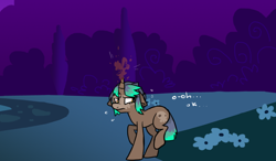 Size: 950x556 | Tagged: safe, artist:lupisvulpes, oc, oc only, pony, unicorn, ask, night, outdoors, solo, tumblr