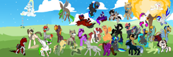 Size: 1280x425 | Tagged: artist needed, safe, artist:lupisvulpes, oc, oc only, earth pony, ghost, pegasus, pony, undead, unicorn, ask, collaboration, group, tumblr