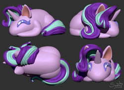 Size: 1468x1061 | Tagged: safe, artist:sunny way, starlight glimmer, pony, unicorn, g4, art, artwork, bun, buns, chibi, cute, digital art, female, mare, smiling, solo, zbrush