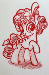 Size: 1718x2635 | Tagged: safe, artist:jack107401, cozy glow, pegasus, pony, g4, crayon drawing, monochrome, simple background, smiling, traditional art