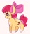 Size: 1626x1902 | Tagged: safe, alternate version, artist:twipiez, apple bloom, earth pony, pony, g4, alternate cutie mark, alternate design, female, filly, foal, glasses, kinsona, simple background, solo