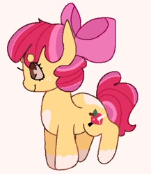 Size: 1594x1835 | Tagged: safe, alternate version, artist:twipiez, apple bloom, earth pony, pony, g4, alternate cutie mark, alternate design, female, filly, foal, kinsona, simple background, solo