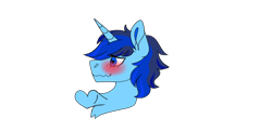 Size: 2484x1198 | Tagged: artist needed, source needed, safe, oc, oc only, oc:blue thunder, alicorn, pony, alicorn oc, bust, emote, heartbeat, horn, in love, male, profile, simple background, solo, stallion, transparent background
