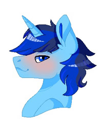 Size: 270x340 | Tagged: artist needed, source needed, safe, oc, oc only, oc:blue thunder, alicorn, pony, alicorn oc, emote, horn, simple background, solo, white background, wings