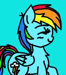 Size: 835x946 | Tagged: safe, rainbow dash, g4, blue background, happy, simple background, walking