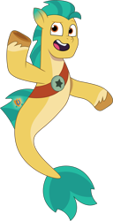 Size: 1015x1986 | Tagged: safe, artist:prixy05, hitch trailblazer, earth pony, pony, seapony (g4), g5, my little pony: tell your tale, gradient ears, open mouth, open smile, seaponified, seapony hitch trailblazer, simple background, smiling, solo, species swap, transparent background, vector