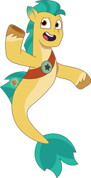 Size: 1015x1986 | Tagged: safe, artist:prixy05, hitch trailblazer, earth pony, pony, seapony (g4), g5, my little pony: tell your tale, dorsal fin, fin, fish tail, flowing mane, flowing tail, gradient ears, looking at you, male, open mouth, open smile, sea pony (g5), seaponified, seapony hitch trailblazer, sheriff's badge, simple background, smiling, smiling at you, solo, species swap, stallion, swimming, tail, transparent background, unshorn fetlocks, vector