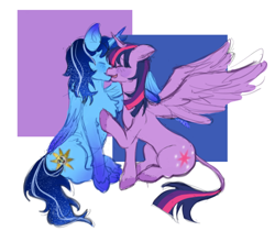 Size: 748x627 | Tagged: artist needed, source needed, safe, twilight sparkle, oc, oc:blue thunder, alicorn, pony, g4, alicorn oc, canon x oc, duo, eyes closed, female, horn, kiss on the lips, kissing, love, male, mare, straight, thundersparkle, twilight sparkle (alicorn), wings