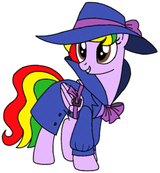 Size: 347x376 | Tagged: safe, artist:shieldwingarmorofgod, oc, oc only, oc:starling shield, alicorn, pony, alicorn oc, clothes, detective, fedora, hat, horn, simple background, solo, transparent background, wings