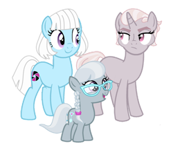 Size: 966x827 | Tagged: safe, artist:frostcorpsclub, artist:gallantserver, artist:mrbarthalamul, artist:parclytaxel, photo finish, silver spoon, zesty gourmand, earth pony, pony, unicorn, g4, base used, female, filly, foal, headcanon, lesbian, magical lesbian spawn, mare, missing accessory, mother and child, mother and daughter, no glasses, offspring, shipping, simple background, transparent background, trio, trio female, zestyfinish
