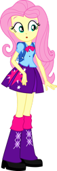 Size: 518x1542 | Tagged: safe, artist:dustinwatsongkx, fluttershy, equestria girls, g4, clothes, clothes swap, female, pleated skirt, shoes, simple background, skirt, solo, transparent background, twilight sparkle's boots