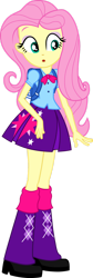 Size: 518x1542 | Tagged: safe, artist:dustinwatsongkx, fluttershy, equestria girls, g4, clothes, clothes swap, female, pleated skirt, shoes, simple background, skinny, skirt, solo, thin, transparent background