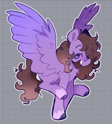 Size: 461x512 | Tagged: safe, artist:yun_nhee, oc, oc only, oc:briar mist, pegasus, pony, commissioner:briarlight, curly hair, looking at you, nonbinary, solo, spread wings, wings