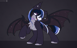 Size: 3200x2000 | Tagged: safe, artist:snowstormbat, oc, oc:midnight snowstorm, bat pony, pony, bodypaint, high res, male, smiling, solo, stallion, standing