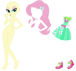 Size: 587x546 | Tagged: safe, artist:lordsfrederick778, artist:selenaede, fluttershy, equestria girls, g4, alternate design, base used, simple background, solo, white background