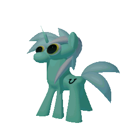 Size: 512x512 | Tagged: safe, lyra heartstrings, pony, unicorn, g4, 3d, animated, butt, numget, plot, simple background, solo, transparent background, turnaround, wat, wtf