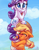 Size: 3300x4200 | Tagged: safe, artist:whitediamonds, applejack, rarity, earth pony, pony, unicorn, rarijack daily, g4, applejack's hat, blushing, cloud, cowboy hat, crying, duo, duo female, eyebrows, eyebrows visible through hair, female, floppy ears, freckles, gritted teeth, hat, high res, horn, laughing, lesbian, mare, one eye closed, outdoors, pre sneeze, rope, ship:rarijack, shipping, signature, sky, sneezing, tail, tears of laughter, teeth, this will end in tears, tickling, wavy mouth