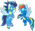 Size: 1300x1171 | Tagged: safe, anonymous artist, artist:soarindasher10, rainbow dash, soarin', pegasus, pony, g4, clothes, female, flying, male, mare, ship:soarindash, shipping, simple background, stallion, straight, transparent background, uniform, wonderbolts, wonderbolts uniform