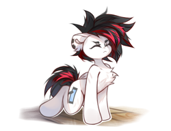Size: 4096x3153 | Tagged: safe, artist:jfrxd, oc, oc only, oc:jfrxd, pegasus, pony, chest fluff, ear piercing, piercing, simple background, solo, white background