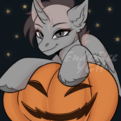 Size: 2048x2048 | Tagged: safe, artist:enderbee, oc, alicorn, earth pony, pegasus, pony, unicorn, commission, halloween, happy, high res, holiday, pumpkin, smiling, solo, stars, ych sketch, your character here
