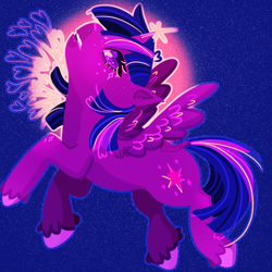 Size: 2224x2224 | Tagged: safe, artist:erieillustrates, twilight sparkle, alicorn, pony, g4, heart, high res, horn, solo, spread wings, tail, twilight sparkle (alicorn), unshorn fetlocks, wings