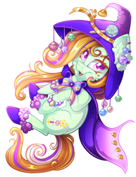 Size: 800x1036 | Tagged: safe, artist:mychelle, oc, oc only, oc:sweet treat, earth pony, pony, female, hat, mare, simple background, solo, transparent background, witch hat