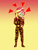 Size: 3000x3900 | Tagged: safe, artist:lullabyjak, sunset shimmer, human, equestria girls, g4, age regression, child, clothes, commission, emanata, footed sleeper, footie pajamas, gradient background, high res, onesie, pajamas, solo, younger