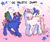 Size: 1968x1660 | Tagged: safe, artist:poniesart, oc, oc only, oc:starsketch, oc:sunbeau, earth pony, pegasus, pony, bow, duo, earth pony oc, palette swap, pegasus oc, recolor, tail, tail bow