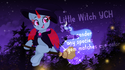 Size: 3840x2160 | Tagged: safe, artist:lbrcloud, clothes, commission, halloween, hat, high res, holiday, witch, witch hat, your character here