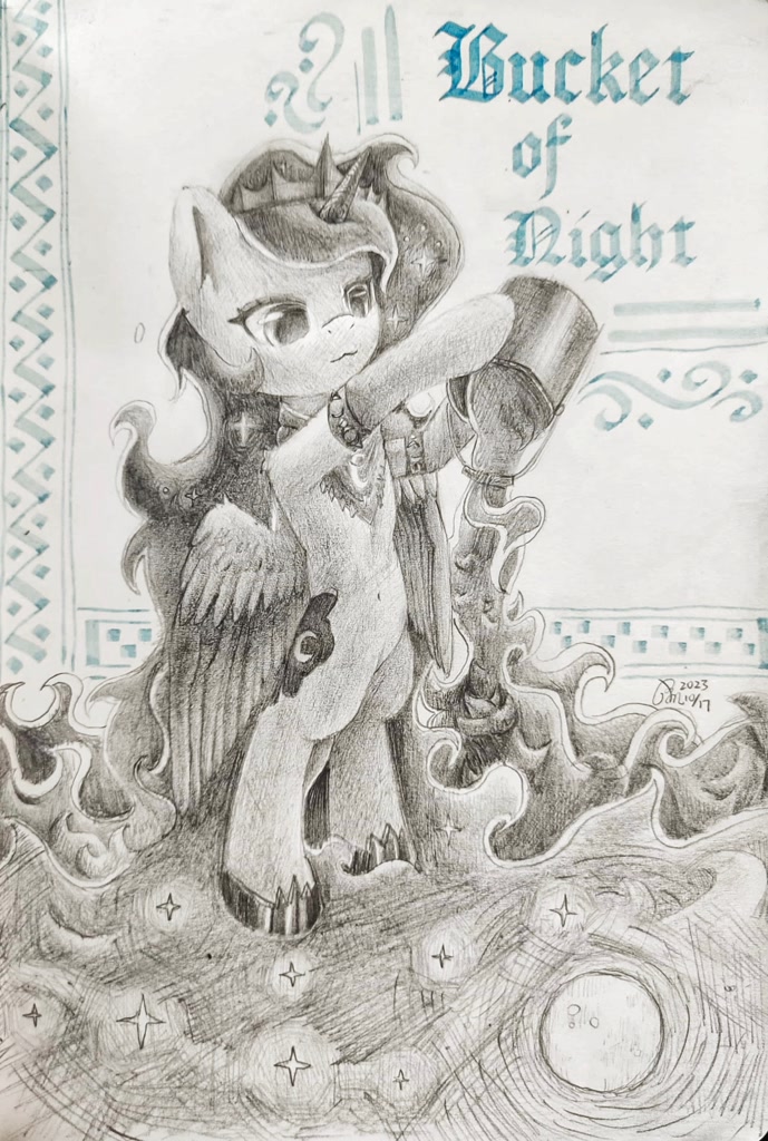 Safe Artist B M Princess Luna Alicorn Anthro Female Monochrome Solo