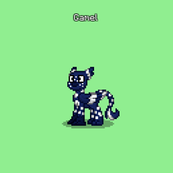 Size: 388x388 | Tagged: safe, oc, oc only, oc:gamel, griffon, pony, pony town, blue background, do not steal, green background, griffon oc, male, original character do not steal, parent:oc:gertha, parent:oc:gorman, simple background, solo, spotted fur