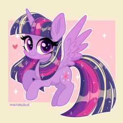 Size: 1500x1500 | Tagged: safe, artist:xnaturalblue, twilight sparkle, alicorn, pony, g4, chibi, cute, horn, solo, spread wings, twiabetes, twilight sparkle (alicorn), wings