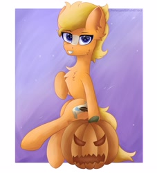 Size: 3000x3300 | Tagged: safe, artist:gaffy, oc, oc only, pegasus, pony, commission, halloween, high res, holiday, pegasus oc, pumpkin, ych result