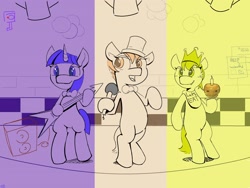 Size: 2250x1688 | Tagged: safe, artist:boxybrown, twilight sparkle, earth pony, pony, unicorn, g4, bipedal, colored, female, five nights at freddy's, mare, wapple