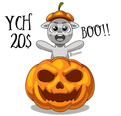 Size: 2091x2000 | Tagged: safe, artist:zendora, boo, commission, halloween, high res, holiday, jack-o-lantern, pumpkin, pumpkin bucket, simple background, solo, white background, your character here