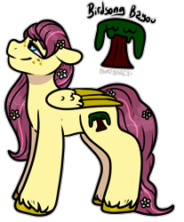 Size: 1488x1796 | Tagged: safe, artist:sexygoatgod, oc, oc only, oc:birdsong bayou, pegasus, pony, adoptable, female, magical lesbian spawn, offspring, parent:fiddlesticks, parent:fluttershy, parents:fiddleflutter, simple background, solo, transparent background