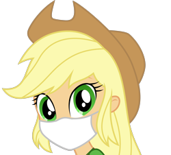 Size: 3400x3070 | Tagged: safe, artist:brokenadam, artist:sugar-loop, artist:twilirity, edit, applejack, human, equestria girls, g4, my little pony equestria girls: better together, applejack's hat, bust, coronavirus, covid-19, cowboy hat, cropped, face mask, hat, high res, mask, simple background, solo, transparent background