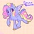 Size: 2048x2048 | Tagged: safe, artist:erieillustrates, oc, oc only, oc:stratus streamers, pegasus, pony, blushing, female, high res, looking back, mare, open mouth, open smile, pegasus oc, raised hoof, signature, smiling, solo, spread wings, tail, unshorn fetlocks, wings