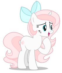 Size: 3533x4140 | Tagged: safe, artist:creedyboy124, oc, oc only, oc:sweetheart, pony, unicorn, g4, bow, cute, female, hair bow, mare, raised hoof, simple background, solo, transparent background