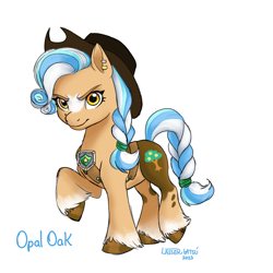 Size: 2000x2000 | Tagged: safe, artist:lasserland, oc, oc only, earth pony, pony, braid, braided tail, g5 style, high res, ponysona, ponysona:opal oak, simple background, solo, tail, white background