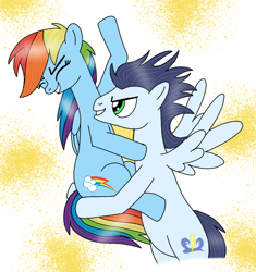 Size: 720x767 | Tagged: safe, artist:dasher666, artist:rd97, edit, rainbow dash, soarin', pegasus, pony, g4, female, male, mare, ship:soarindash, shipping, stallion, straight