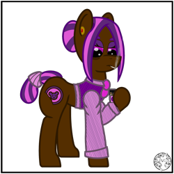 Size: 2000x2000 | Tagged: safe, artist:dice-warwick, oc, oc only, oc:grizzly deal, earth pony, pony, fallout equestria, cigarette, cigarette smoke, clothes, ear piercing, earring, fallout equestria: journal of an escort, hair bun, high res, jewelry, piercing, simple background, solo, tail, tail wrap, tired eyes, tired of your shit, transparent background, vest